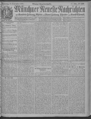 Münchner neueste Nachrichten Sonntag 13. September 1908