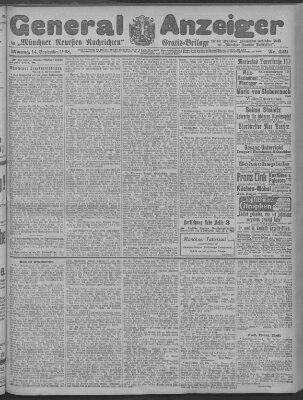 Münchner neueste Nachrichten Montag 14. September 1908