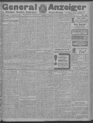 Münchner neueste Nachrichten Dienstag 15. September 1908