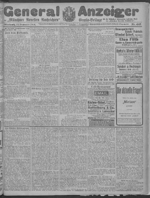 Münchner neueste Nachrichten Mittwoch 23. September 1908