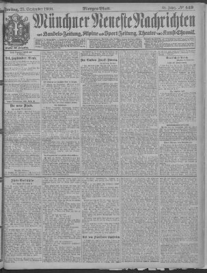 Münchner neueste Nachrichten Freitag 25. September 1908