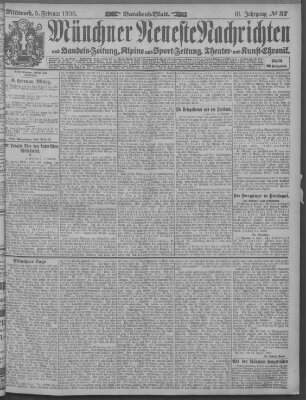 Münchner neueste Nachrichten Mittwoch 5. Februar 1908