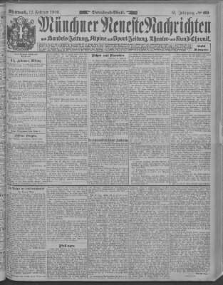 Münchner neueste Nachrichten Mittwoch 12. Februar 1908