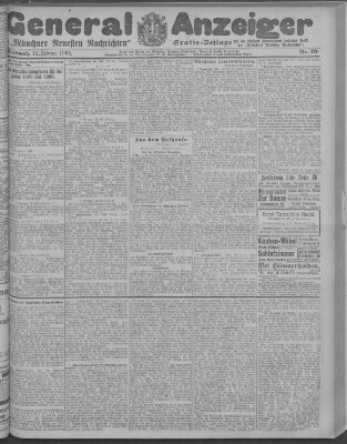 Münchner neueste Nachrichten Mittwoch 12. Februar 1908