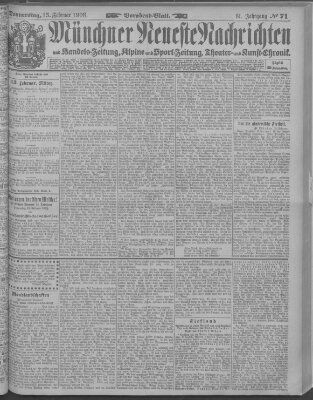 Münchner neueste Nachrichten Donnerstag 13. Februar 1908