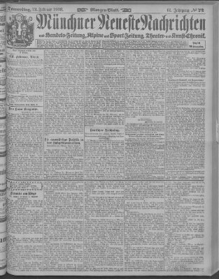 Münchner neueste Nachrichten Donnerstag 13. Februar 1908