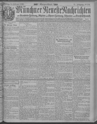 Münchner neueste Nachrichten Freitag 14. Februar 1908