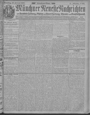 Münchner neueste Nachrichten Dienstag 25. Februar 1908