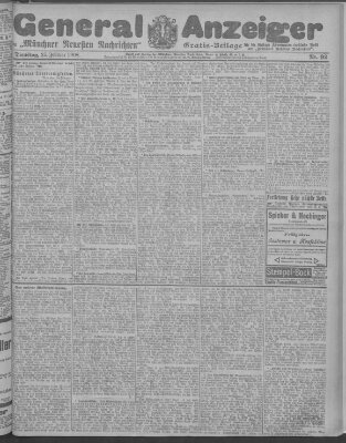 Münchner neueste Nachrichten Dienstag 25. Februar 1908