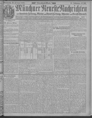 Münchner neueste Nachrichten Mittwoch 26. Februar 1908