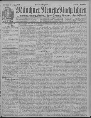 Münchner neueste Nachrichten Freitag 5. März 1909