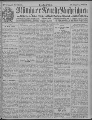 Münchner neueste Nachrichten Dienstag 23. März 1909