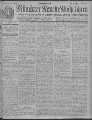 Münchner neueste Nachrichten Freitag 26. März 1909