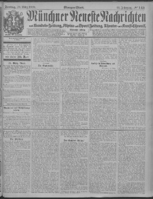 Münchner neueste Nachrichten Freitag 26. März 1909