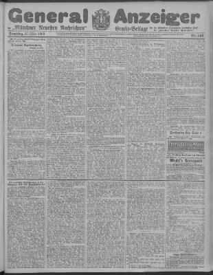 Münchner neueste Nachrichten Samstag 27. März 1909