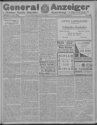 Münchner neueste Nachrichten Montag 29. März 1909