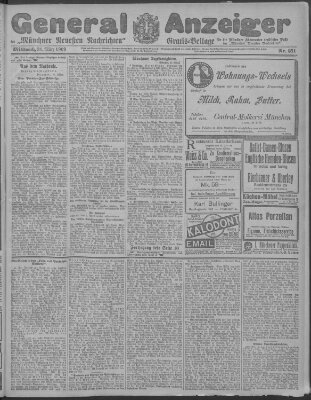 Münchner neueste Nachrichten Mittwoch 31. März 1909