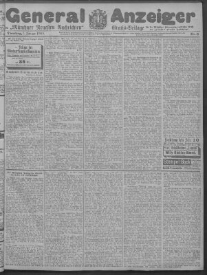 Münchner neueste Nachrichten Dienstag 5. Januar 1909