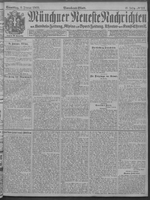 Münchner neueste Nachrichten Samstag 9. Januar 1909