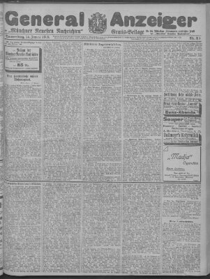 Münchner neueste Nachrichten Donnerstag 14. Januar 1909