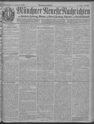 Münchner neueste Nachrichten Dienstag 19. Januar 1909