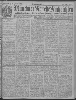 Münchner neueste Nachrichten Donnerstag 21. Januar 1909