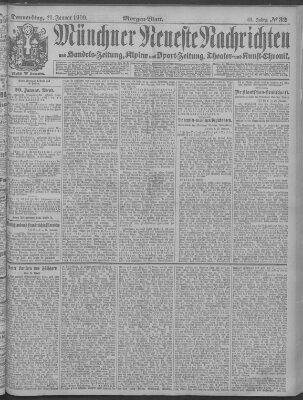 Münchner neueste Nachrichten Donnerstag 21. Januar 1909