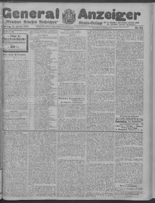 Münchner neueste Nachrichten Freitag 22. Januar 1909