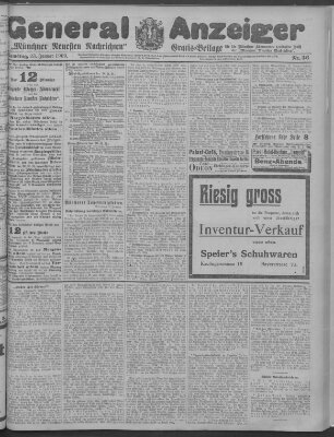 Münchner neueste Nachrichten Samstag 23. Januar 1909