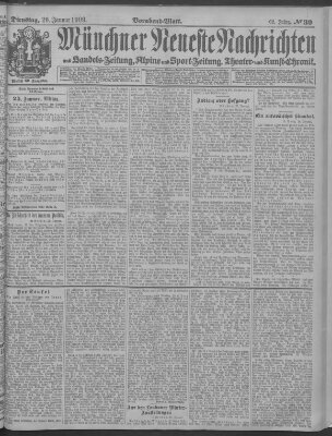 Münchner neueste Nachrichten Dienstag 26. Januar 1909