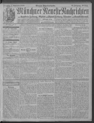 Münchner neueste Nachrichten Montag 1. November 1909