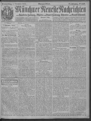 Münchner neueste Nachrichten Donnerstag 4. November 1909