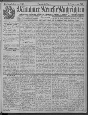 Münchner neueste Nachrichten Freitag 5. November 1909