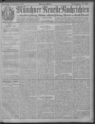 Münchner neueste Nachrichten Freitag 5. November 1909