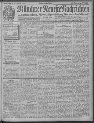 Münchner neueste Nachrichten Samstag 6. November 1909