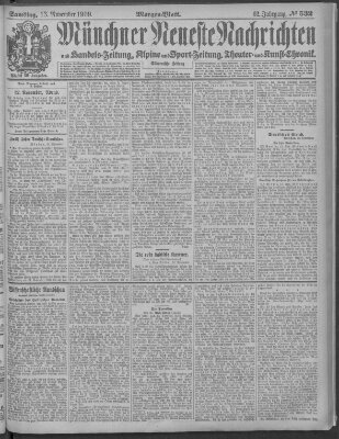 Münchner neueste Nachrichten Samstag 13. November 1909