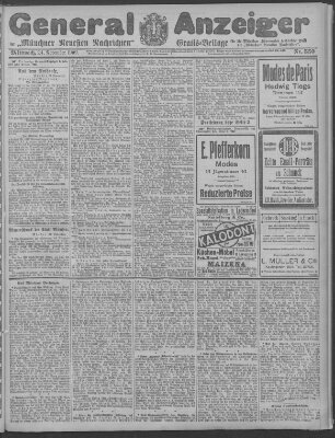 Münchner neueste Nachrichten Mittwoch 24. November 1909