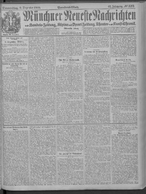 Münchner neueste Nachrichten Donnerstag 9. Dezember 1909