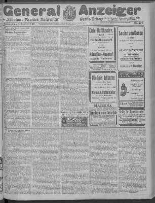 Münchner neueste Nachrichten Donnerstag 9. Dezember 1909