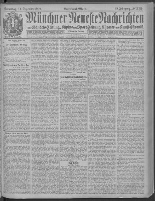 Münchner neueste Nachrichten Samstag 11. Dezember 1909