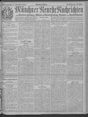 Münchner neueste Nachrichten Donnerstag 16. Dezember 1909