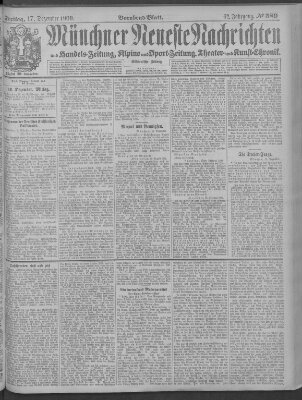 Münchner neueste Nachrichten Freitag 17. Dezember 1909