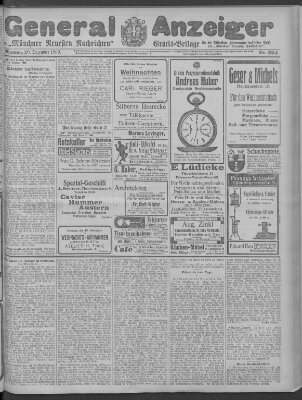 Münchner neueste Nachrichten Montag 20. Dezember 1909