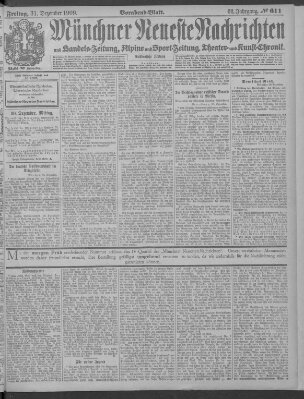 Münchner neueste Nachrichten Freitag 31. Dezember 1909