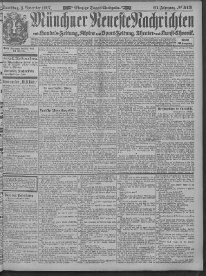 Münchner neueste Nachrichten Samstag 2. November 1907