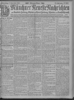 Münchner neueste Nachrichten Donnerstag 7. November 1907