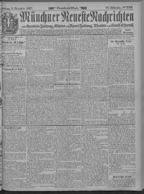 Münchner neueste Nachrichten Freitag 8. November 1907