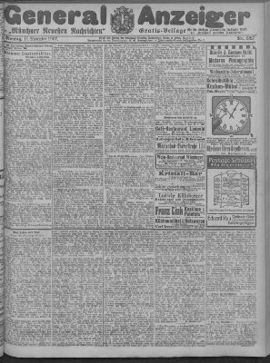 Münchner neueste Nachrichten Montag 11. November 1907