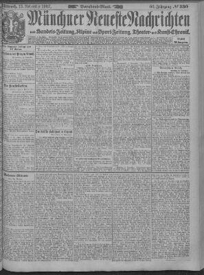 Münchner neueste Nachrichten Mittwoch 13. November 1907