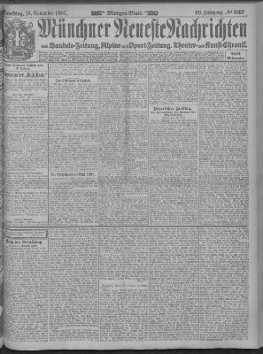 Münchner neueste Nachrichten Samstag 16. November 1907